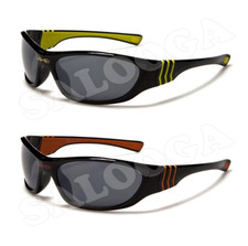X Loop Sunglasses Wrap Around Plastic Frames Mirror Lenses Sport Baseball Men.