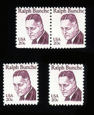 Scott# 1860 - 1982 20c Great Americans: Ralph Bunche MNH 4 Stamps