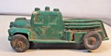 VINTAGE RUBBER TOY AMBULANCE TRUCK MADE IN USA 84C