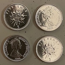 1 x Gibraltar 5p Coin * Five Pence 2016 UNC From Sealed Bag CandyTuft British UK