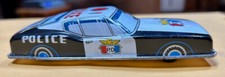 Vintage MADE IN JAPAN TIN Litho Police Patrol PD Highway Patrol Car Friction Pwr