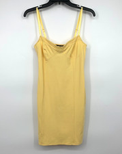 Forever 21 Dress Womens Size Medium Yellow Sleeveless Bodycon Mini Knit NWT