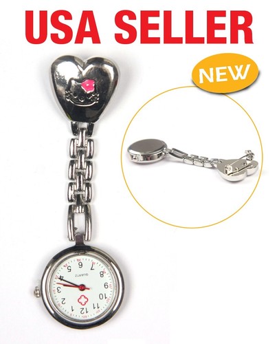 Kitty Krankenschwester Kosmetikerin Anhänger Quarzuhr Arzt Student Stahl Geschenk Spielzeug G E19 - Bild 1 von 4