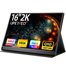 UPERFECT 16" 2K 2560x1600 Portable Monitor Gaming Monitor USB C Gaming Monitor
