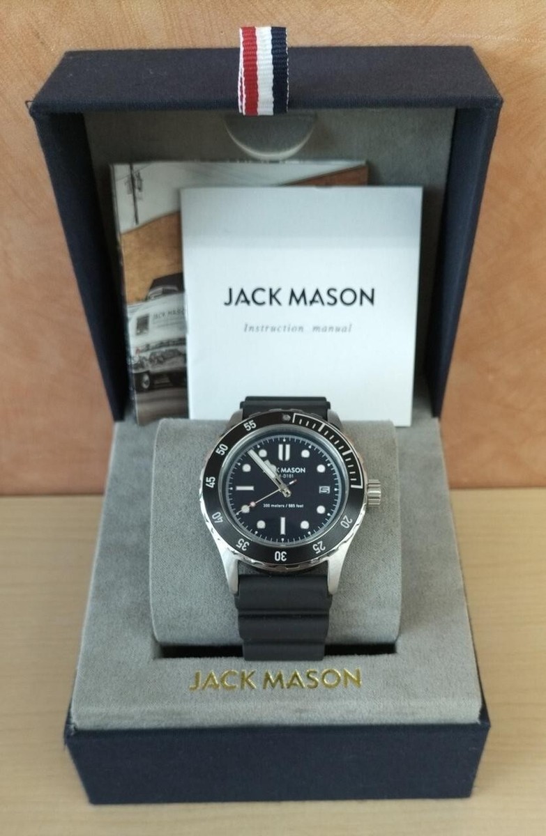 Jack Mason Diver Watch JM-D101-001 Black dial SS Used from
