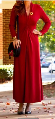 lagia maxi dress Soft Surroundings Maxi Dress Woman's Size XL Lagia 63 Tall/Long Stretch Red New