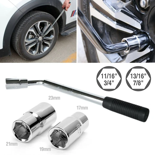 17 19 21 23mm HEAVY DUTY Extendable Car Wheel Brace Socket Tyre Nut Wrench - Bild 2 von 10