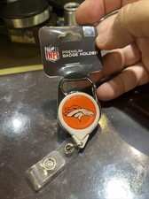 Denver Broncos Retractable ID Badge Holder NFL Football Security Clip Delix Reel