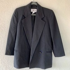 Vintage Black Blazer 90s Black Jacket Silk Blazer