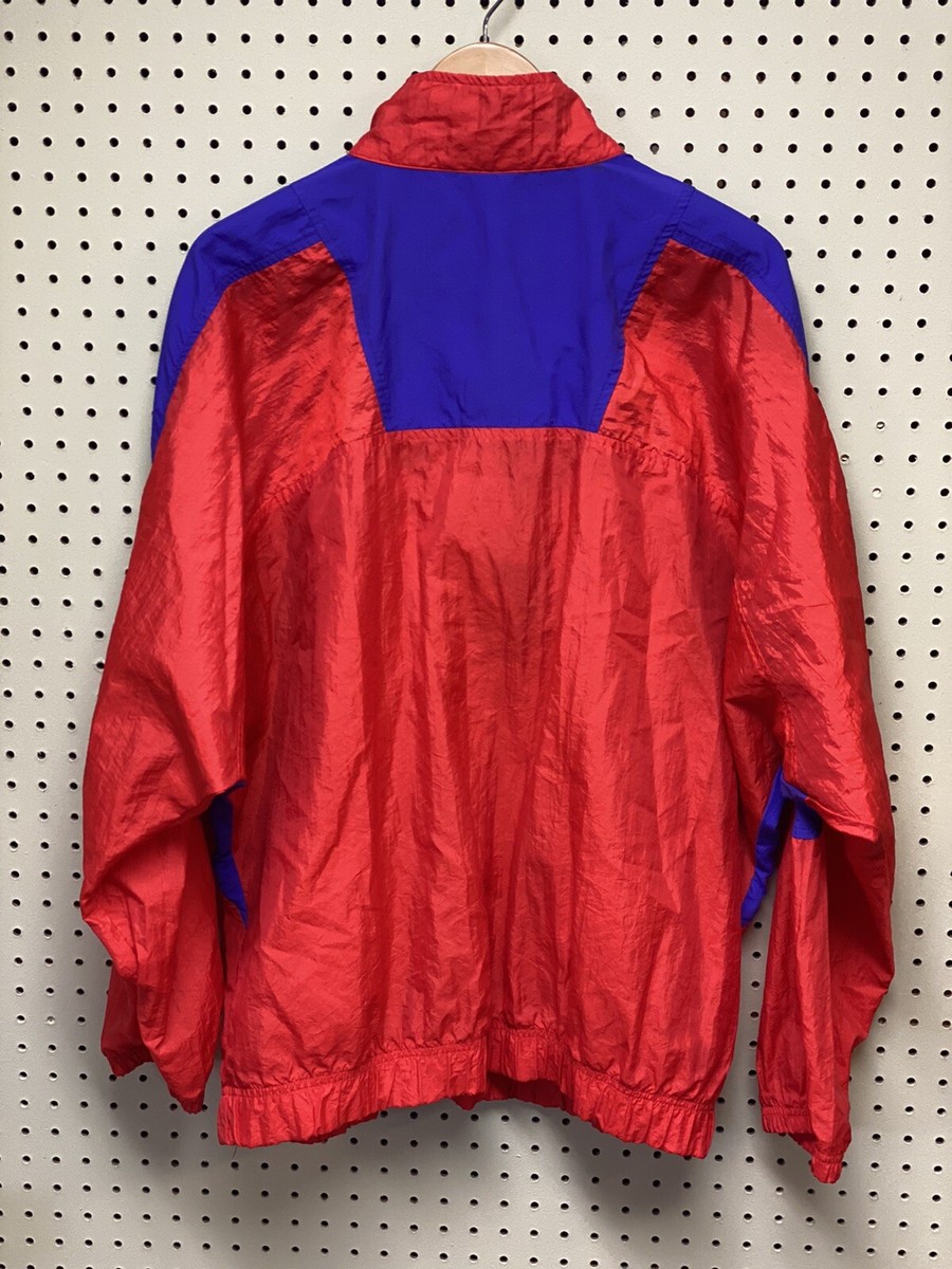 Vintage Umbro Logo Red Purple 1/4 Zip Windbreaker Jacket L Large 