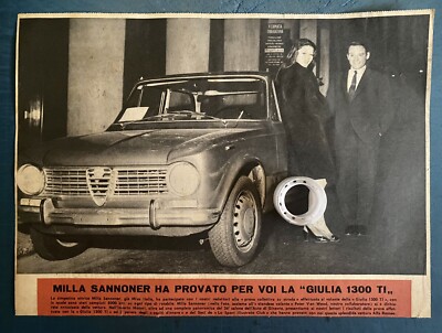 Rare 1966 Alfa Romeo Giulia 1300 TI and Milla Sannoner Advertising