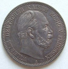 2 Mark Wilhelm Emperor King By Prussia 1884 IN A Extremely fine /