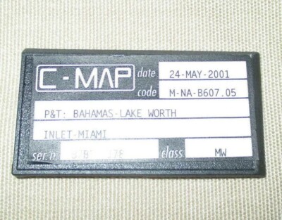C-MAP Chart Card, M-NA-B607.05 05/24/2001 Bahamas, Lake Worth, Inlet Miami