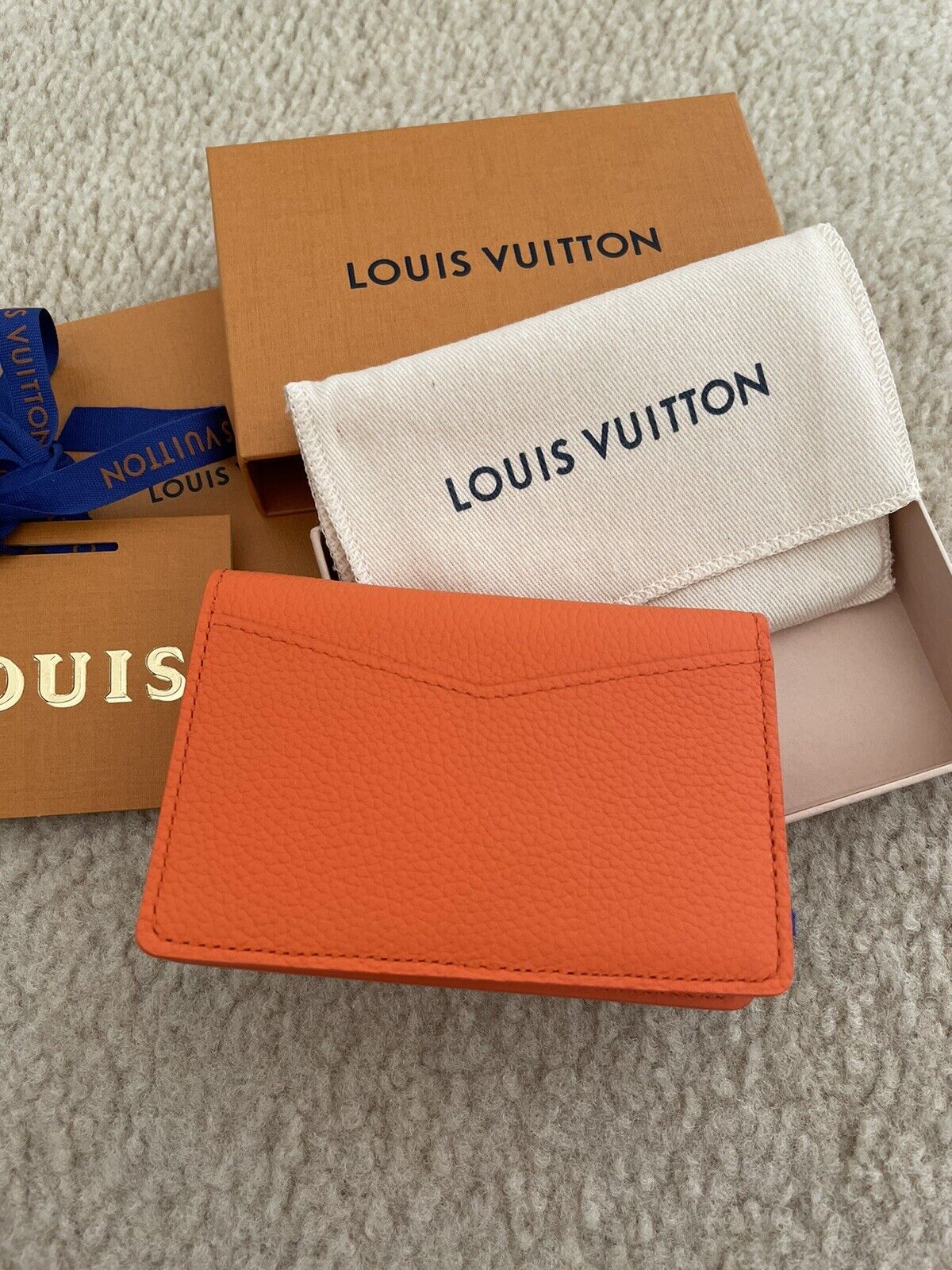 Pocket organizer cloth small bag Louis Vuitton Orange in Cloth - 30813310