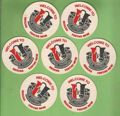 #KK.    #9.   LOT OF SEVEN (7)  AINSLIE FOOTBALL CLUB DRINK  COASTERS