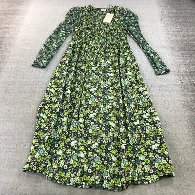 Scotch Soda Dress Womens Small Printed Lace Sleeved Midi Dress