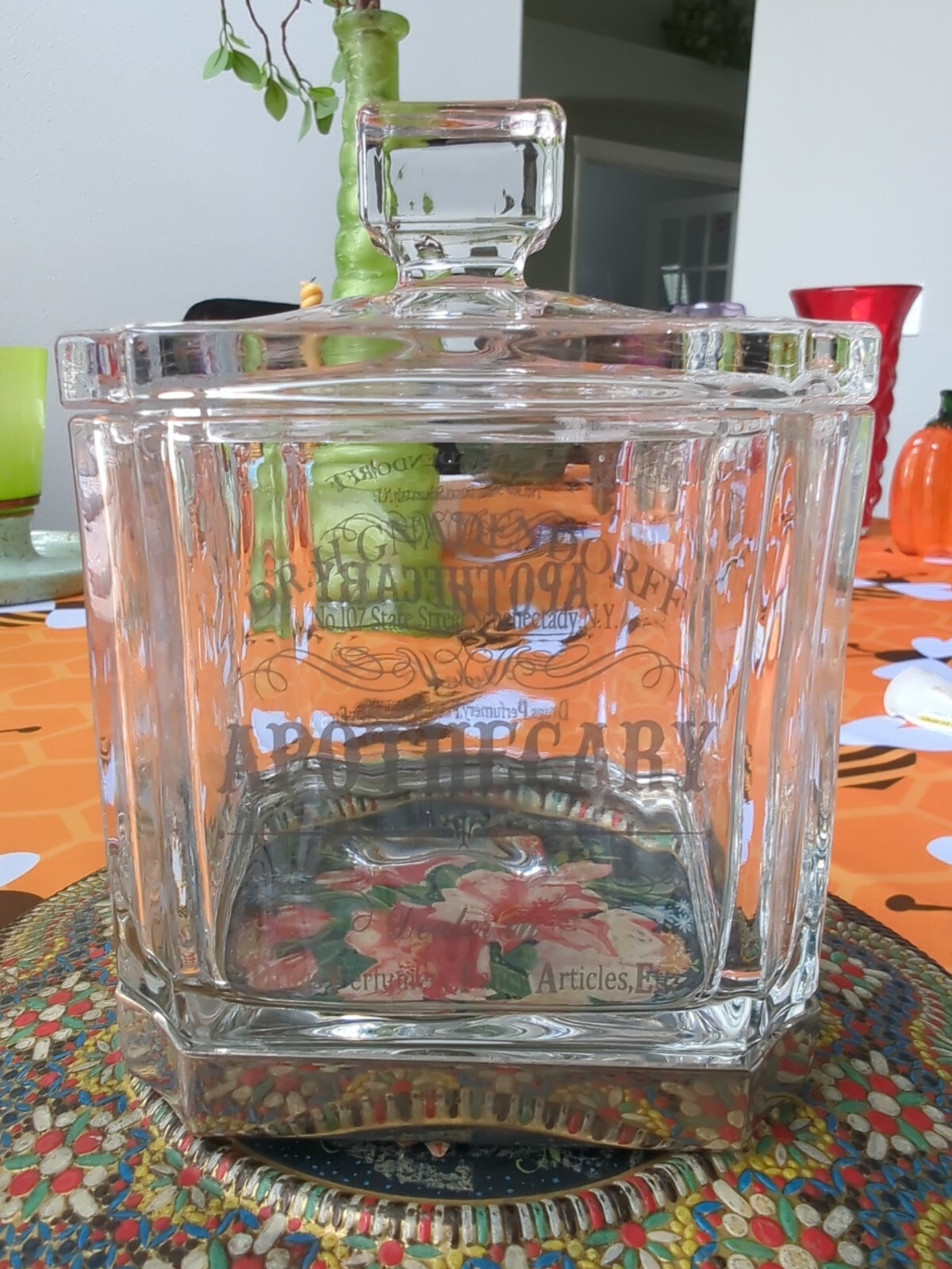 Hotel Balfour Bella Lux Medical Apothecary Art Glass Jar Lid Canister