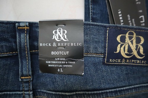Neu mit Etikett blau Denim Rock & Republic Stretch Boot Leg Kasandra Jeans 4 lang - Bild 3 von 7