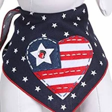 Dog Bandana red white blue Memorial Day 4th of July 