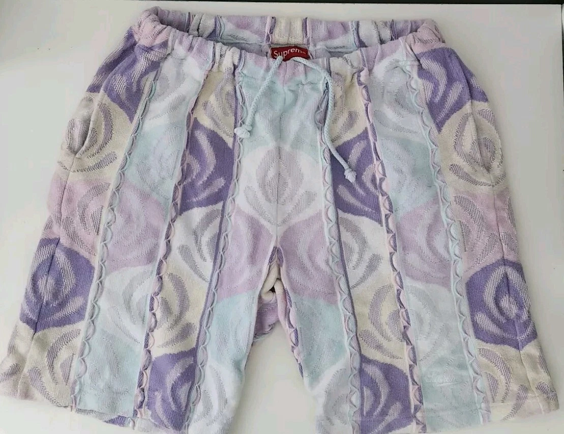 SS22 Supreme Abstrakt Strukturiert Strick Kurz Größe L Hellblau Shorts