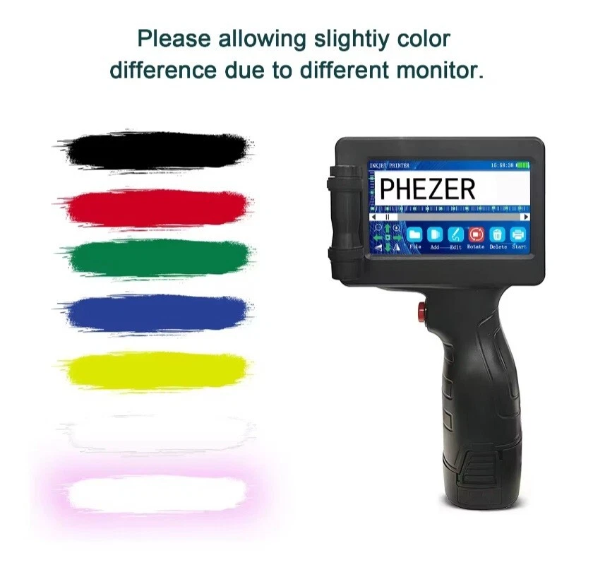 Handheld Inkjet Printer Gun 12.7mm Fast-Drying Ink Text QR Barcode Label Printer - Image 4 of 4