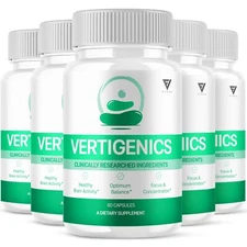 (5 Pack) Vertigenics Brain and Nootropic Supplement Vertigenix (300 Capsules)