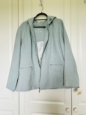 Elvi Soft Feel / Faux Suede Jacket, Duck Egg Blue Size 2 ( U.k 18-20 ) Bnwt