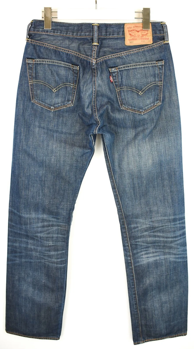 LEVI s 501 Jeans Men s W33 L34 Straight Fit Button Fly Faded
