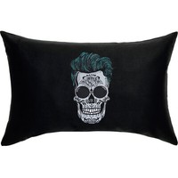 Totenkopf Tattoo Premium Kissen Tribal Skull Dekokissen Lustig -40X60Cm, Schwarz