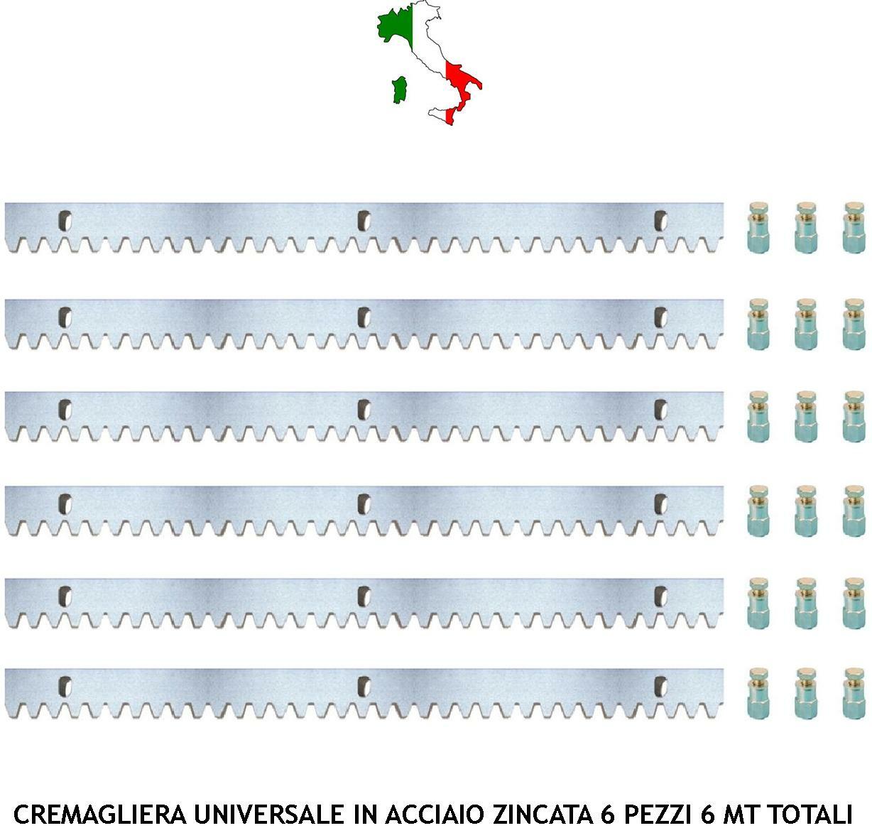 Offerta Kit 6m Cremagliera Acciaio Zincata M4 per Cancelli Scorrevoli