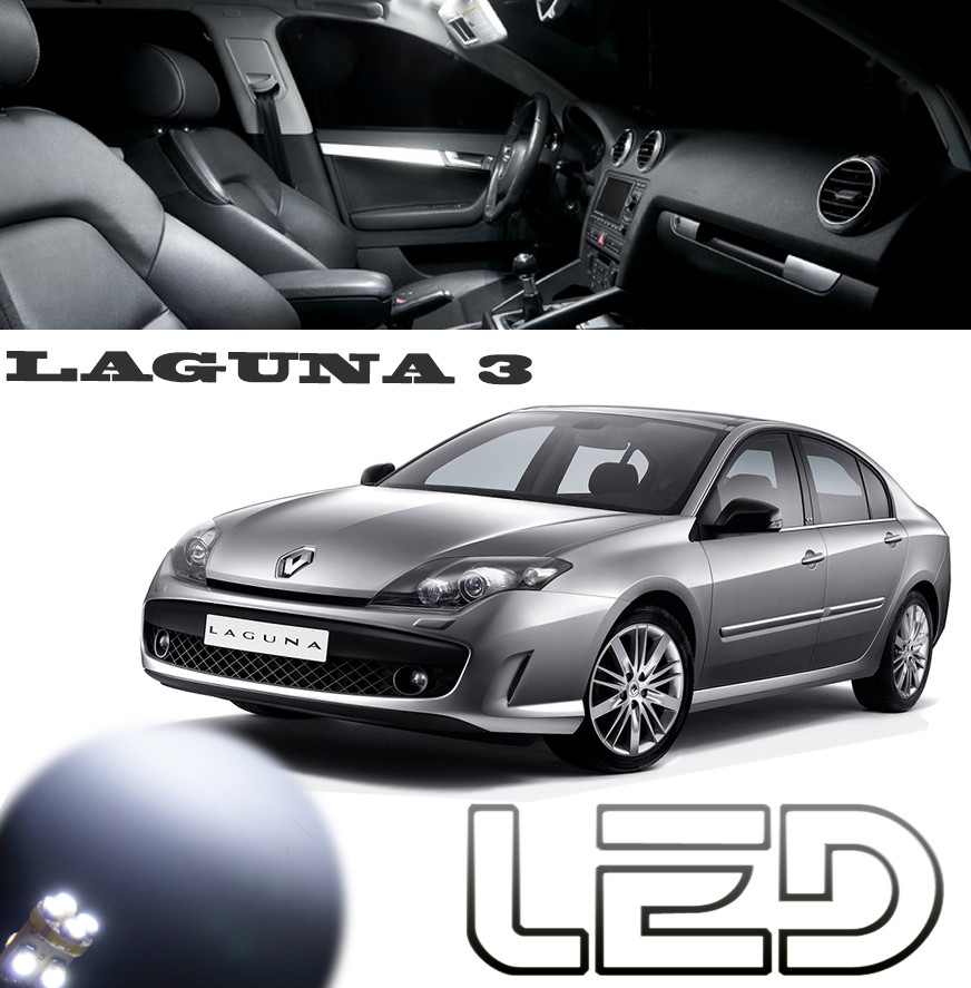 Ampoules LED Laguna 3 veilleuses habitacle plaque plafonnier coffre 12V