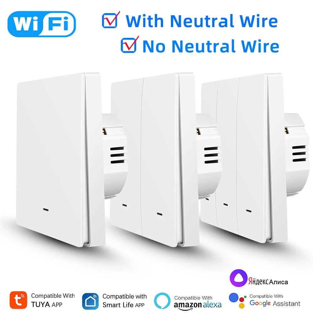 Smart Wall Light Switch with Remote & Timer, Neutral Wire Optional  