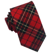 Red, Black and Gold Tartan Tie