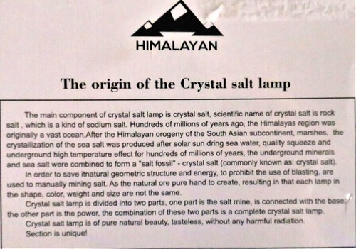 Crystal Salt Lamp - Himalayan Wall Lamp, Pure Natural - 2 Pieces - NEW Sealed - Picture 3 of 4