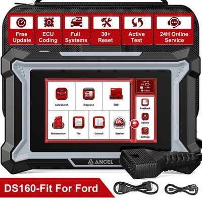 ANCEL DS160 Bidirectional OBD2 Scanner Auto Diagnostic Tool ECU Coding For Ford
