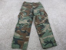 Vintage US Army BDU Cargo Pants Mens Small Long Woodland Camo Ripstop Field 90s