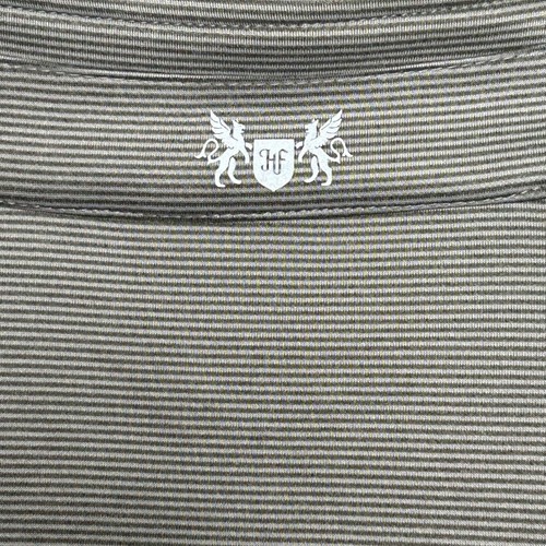 Hickey Freeman New York Mens 1/4 Zip Performance Pullover Medium Gray Striped - Picture 4 of 7