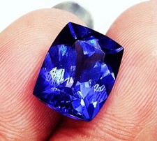 9.65 Ct Natural Loose Tanzanite Excellent Cushion Cut Certified SG Blue Gemstone