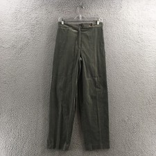 Talbots Straight Leg Trouser Pants Womens 6 Green Cotton Blend High Rise Zip Fly