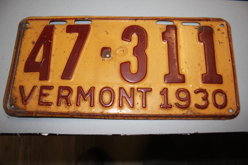 Vintage 1930 Vermont license plate