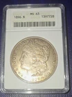 1896 Philadelphia Morgan Dollar, certified by ANACS, old green holder