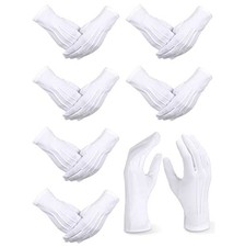 White Gloves Men Honor Guard Tuxedo Parade Pallbearer 6 Pairs
