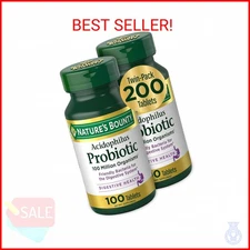 Nature's Bounty Acidophilus Probiotic, Daily Probiotic Supplement, 200 Tablets