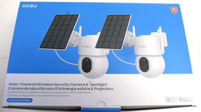 AOSU, SOLARCAM D1 MAX, C9S2CH11, (2)SOLAR POWERED WIRELESS SECURITY CAMERAS,NOS