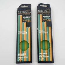 SiliKids Reusable Silicone Straws 6 Pack BPA Free Dishwasher Safe 2-Pack NWT