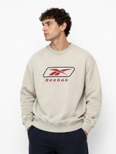 Reebok Big Logo Vintage 90  s Beige Sweatshirt Size XS