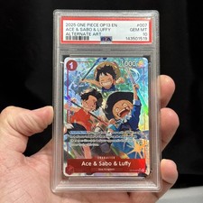 Ace & Sabo & Luffy (Alternate Art) OP13-007 Carrying On His Will Foil PSA 10