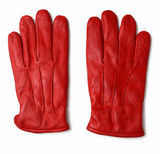 Genuine Leather Formal Men winter Dress Gloves with fleece lining