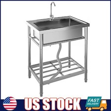 Stainless Steel Utility Sink ,Free Standing Single Bowl Commercial Kitchen Sink