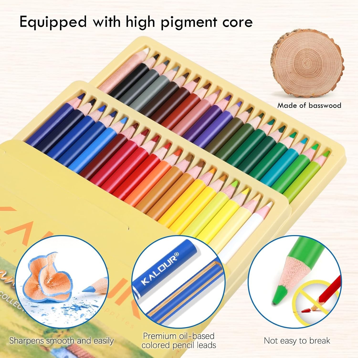 36-Piece Yellow Landscape Coloured Pencil Set – Pre-Sharpened Wooden